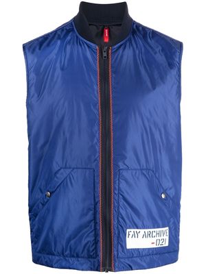 Fay logo-detail gilet jacket - Blue
