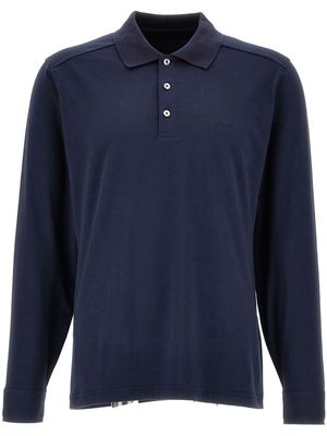 Fay logo-embroidered cotton polo shirt - Blue