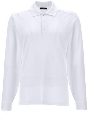 Fay logo-embroidered cotton polo shirt - White