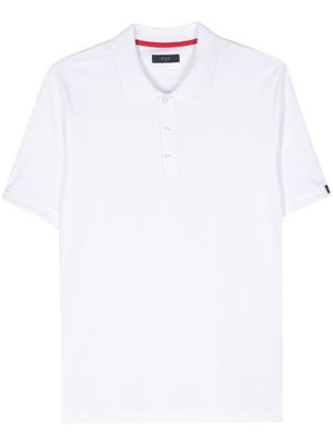 Fay logo-patch cotton polo shirt - White