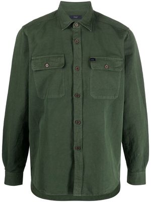 Fay logo-patch shirt - Green