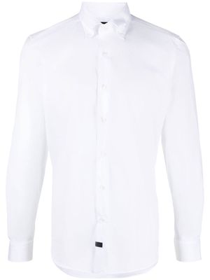 Fay logo-patch slim-fit shirt - White