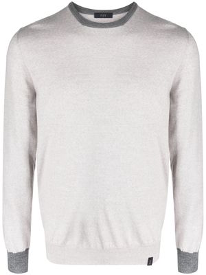 Fay logo-patch two-tone jumper - Grey