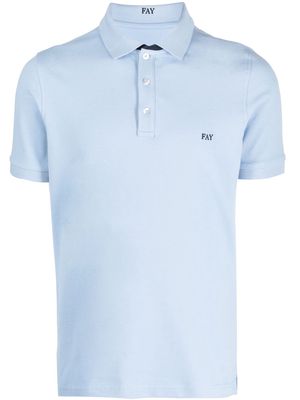 Fay logo-print polo shirt - Blue