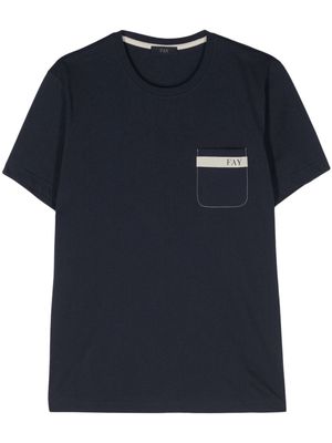 Fay logo-printed cotton T-shirt - Blue