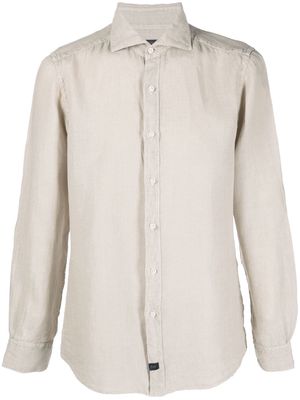 Fay long-sleeve linen shirt - Neutrals