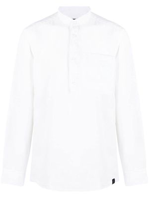 Fay long-sleeved linen shirt - White