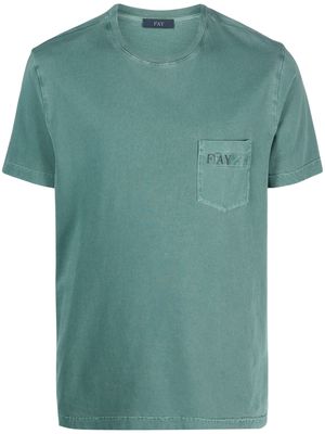 Fay loog-print short-sleeved T-shirt - Green