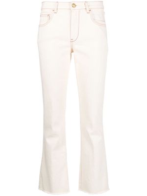 Fay mid-rise slight-flared cropped jeans - Neutrals