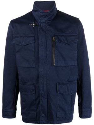 Fay multiple-pocket cotton jacket - Blue