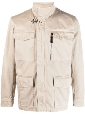 Fay multiple-pocket cotton jacket - Brown