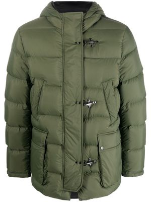 Fay multiple-pocket hooded padded jacket - Green