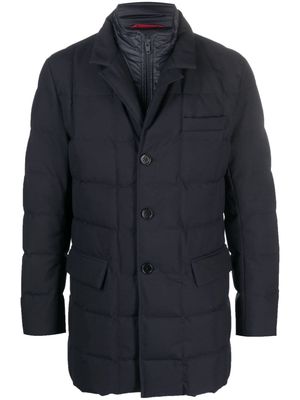 Fay notched-collar quilted down jacket - Blue