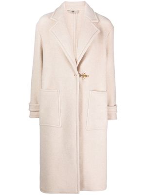 Fay notched-collar wool coat - Neutrals