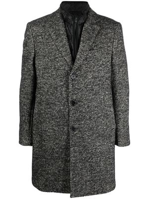 Fay notched-lapel single-breasted coat - Black