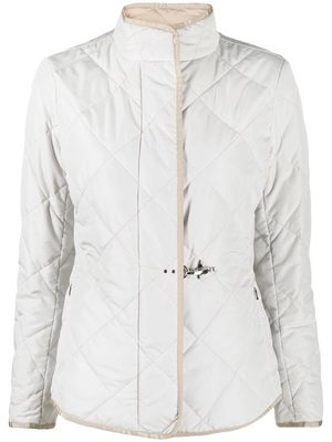 Fay off-centre quilted-effect jacket - Grey