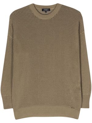 Fay open-knit cotton jumper - Green