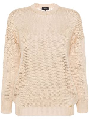 Fay open-knit cotton jumper - Neutrals