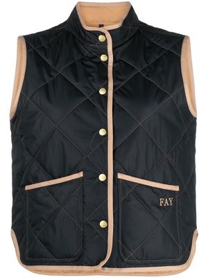 Fay padded quilted cotton vest - Black
