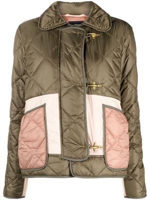 Fay panelled padded jacket - Green