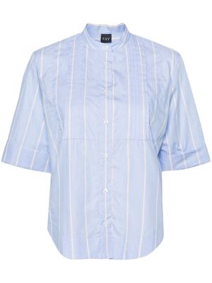 Fay pintuck-detailed striped shirt - Blue
