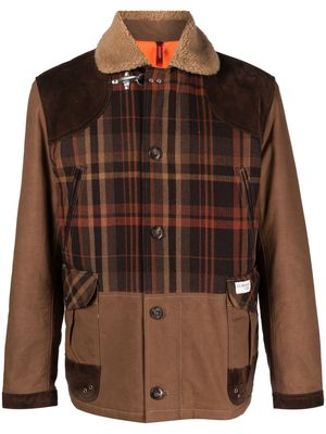 Fay plaid-pattern field jacket - Brown
