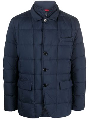 Fay quilted button-fastening jacket - Blue