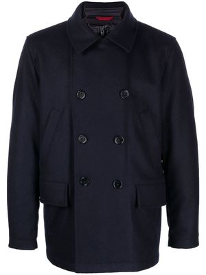 Fay quilted double-breasted wool coat - Blue