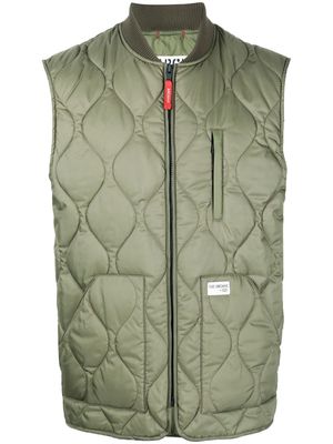 Fay quilted-effect finish gilet - Green