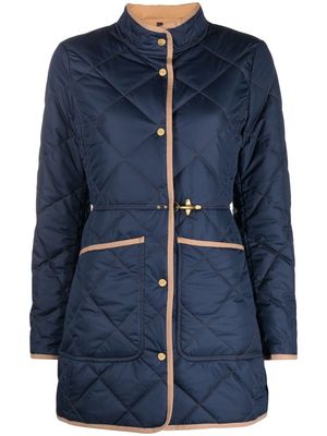 Fay quilted fitted jacket - Blue