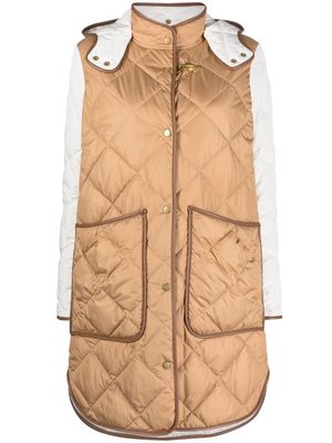 Fay quilted hooded jacket - Brown