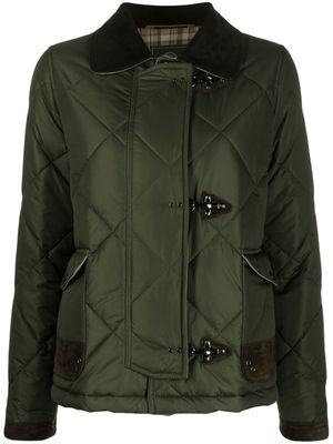 Fay quilted toggle-fastening short jacket - Green