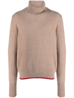 Fay roll-neck ribbed jumper - Brown