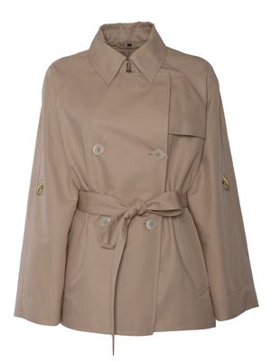 Fay Short Brown Trench Coat