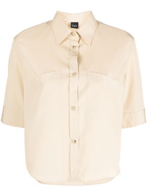 Fay short-sleeve cotton shirt - Neutrals