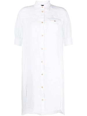 Fay short-sleeved linen shirt dress - White