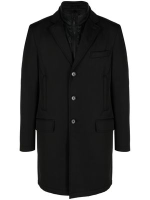 Fay single-breasted layered coat - Black