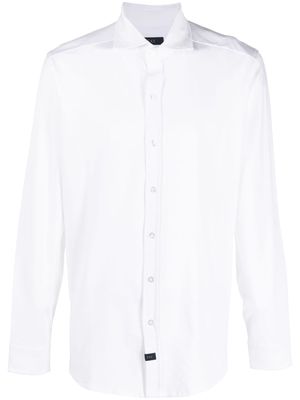 Fay spread-collar long-sleeved shirt - White