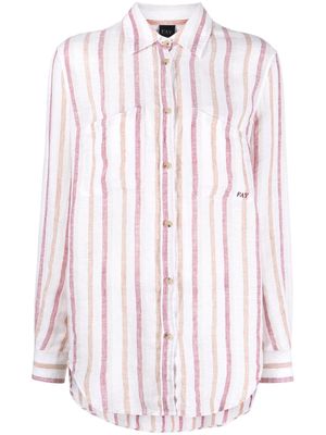 Fay stripe-print long-sleeve shirt - Pink