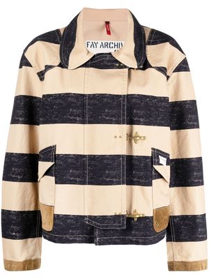 Fay striped 3 Ganci jacket - Neutrals