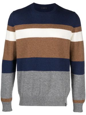 Fay striped crew-neck sweatshirt - Grey
