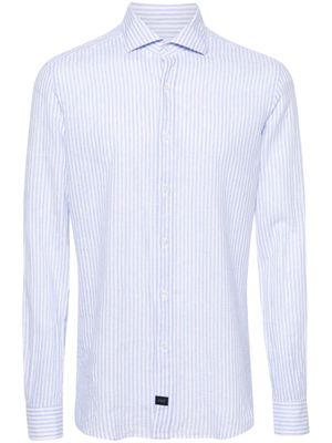 Fay striped linen-blend shirt - Blue