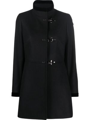 Fay three-hook virgin wool coat - Black