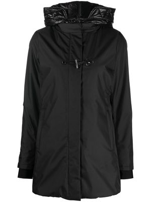 Fay toggle-fastened hooded coat - Black
