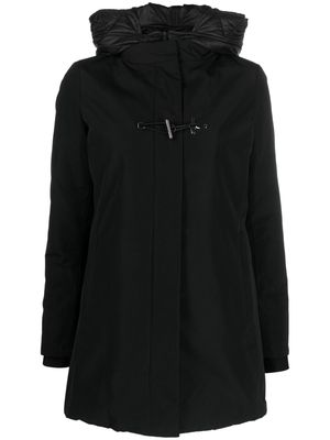 Fay toggle-fastening detail hooded coat - Black