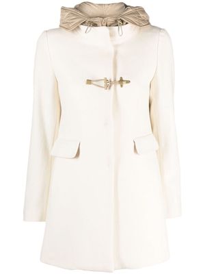 Fay toggle-fastening hooded coat - Neutrals