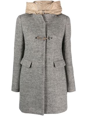 Fay Toggle layered hooded coat - Grey