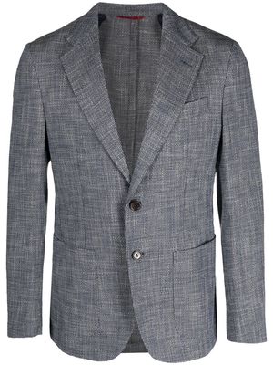 Fay V-neck chambray blazer - Blue
