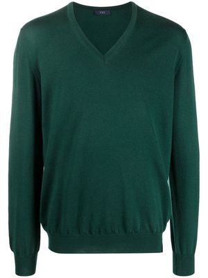 Fay v-neck knitted sweater - Green
