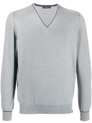 Fay V-neck long-sleeve jumper - Grey